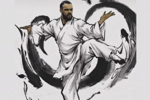 真爱无疑！狄龙转发网友创作的道袍武当习武插画