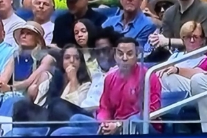 观战美网女单决赛引猜想?伦纳德身旁坐着加拿大知名房产经纪人